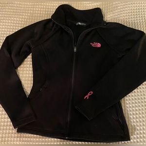The North Face Women’s XS Poly/Elastane Jacket Black W/Pink Ribbon Logo Full Zip